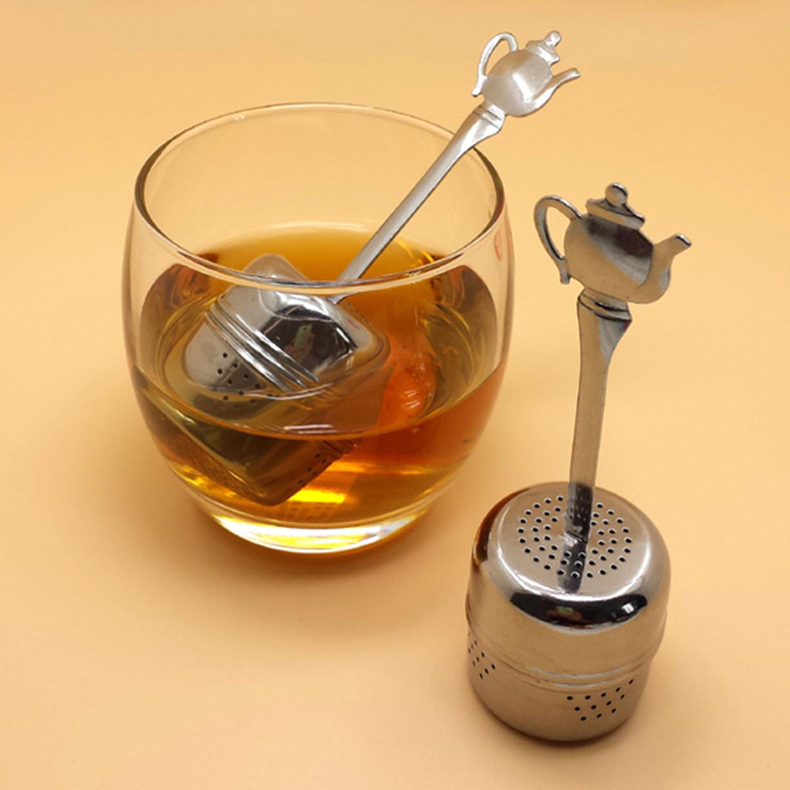 Tea Strainer with Handle 304 Stainless Steel Portable Tea Ball Infuser for Loose Tea Cup and Teapot Spices Seasonings Cafe Home