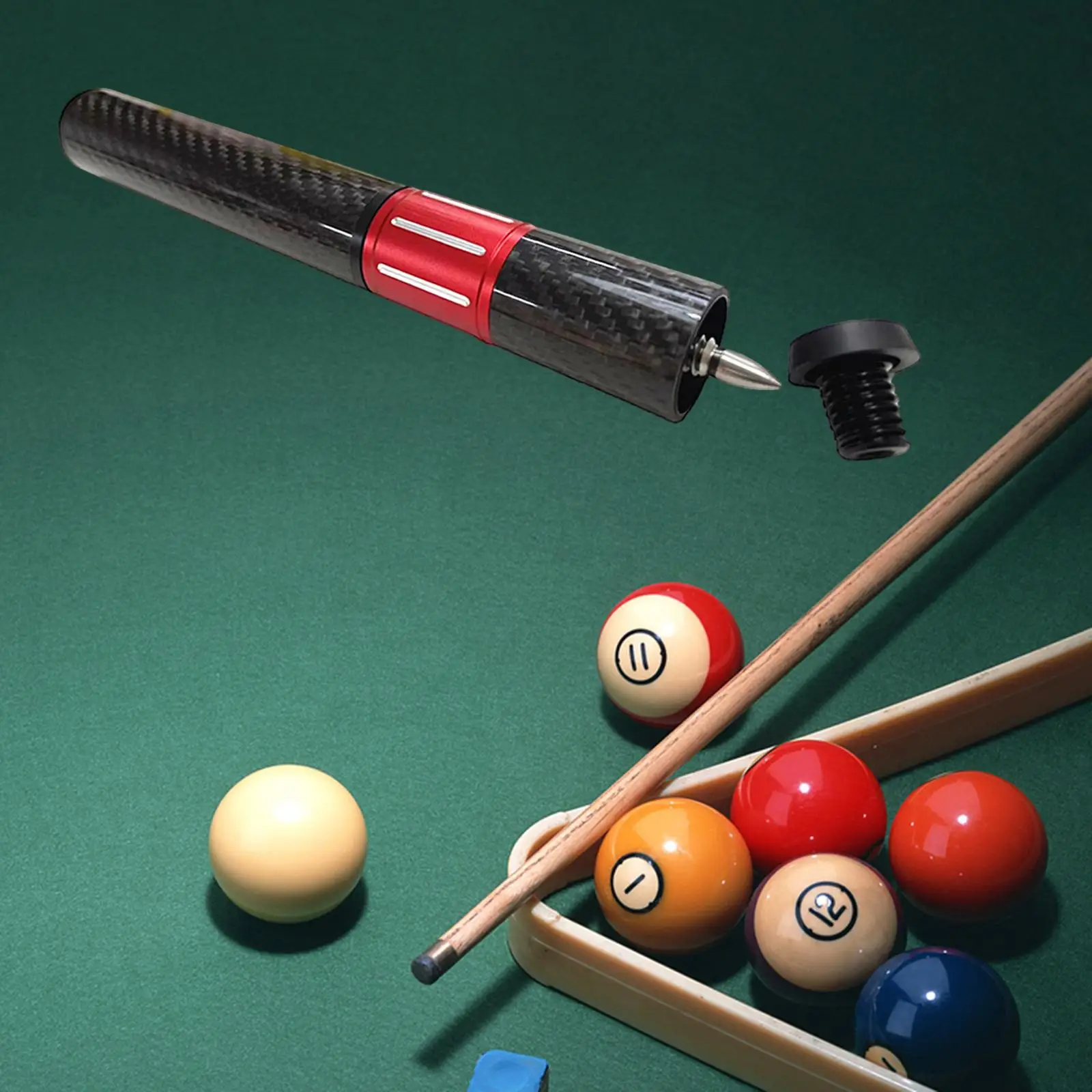 Telescopic Pool Cue Extension Lightweight Portable Cue Stick Extenders Compact Aluminum Alloy Cue Shaft Holder Parts