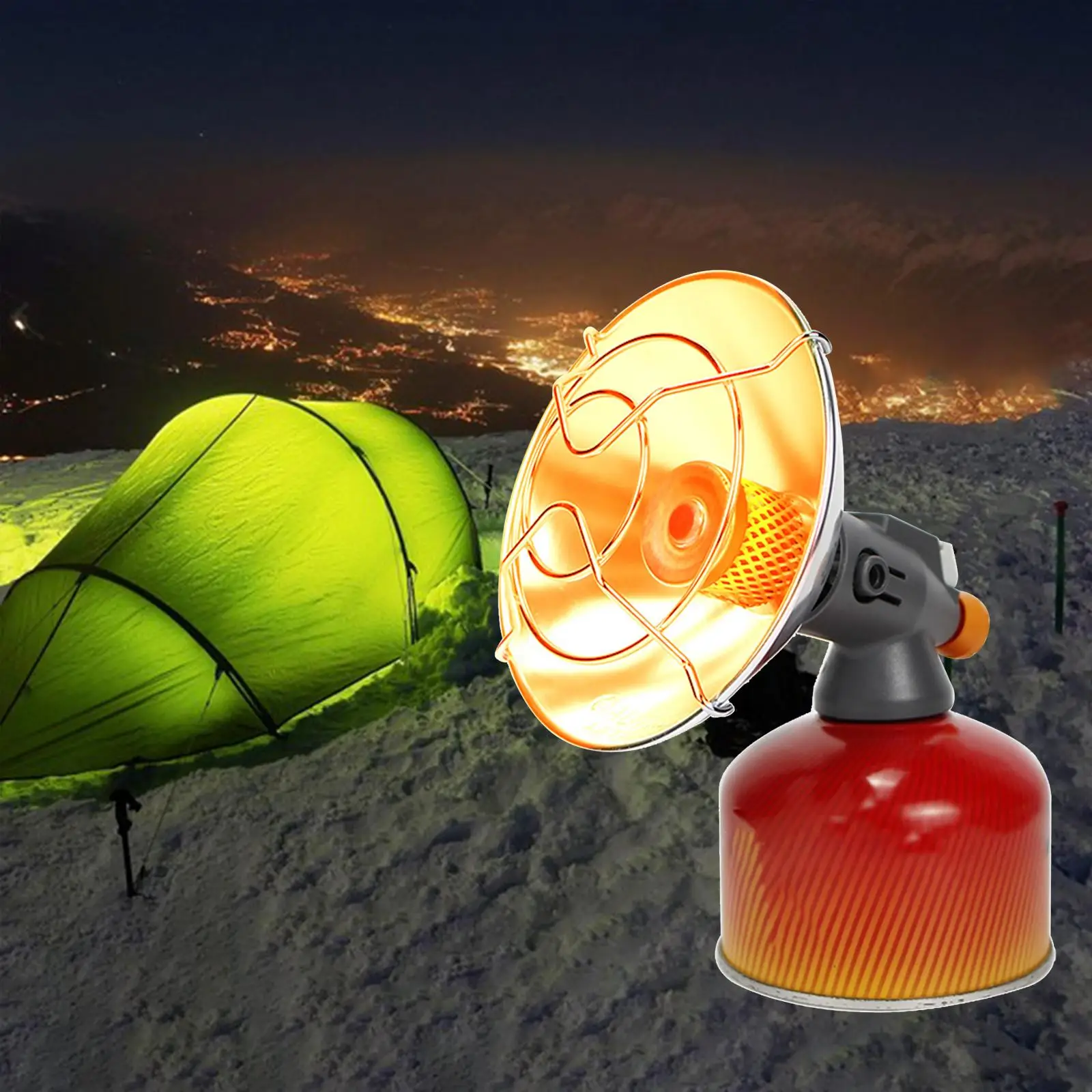 Mini Butane Heating Stove with Piezo Ignition with Control Valve Tent Heater Adjustable Lightweight for Indoor Outdoor Gas Tank