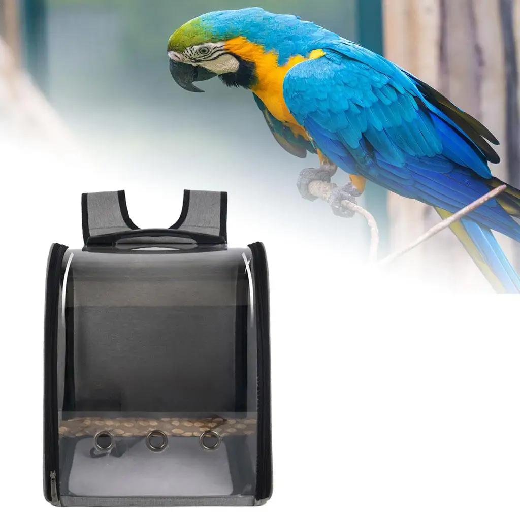 Pet Parrot Backpack Cage Travel Breathable Carrier Birds Transport Bag