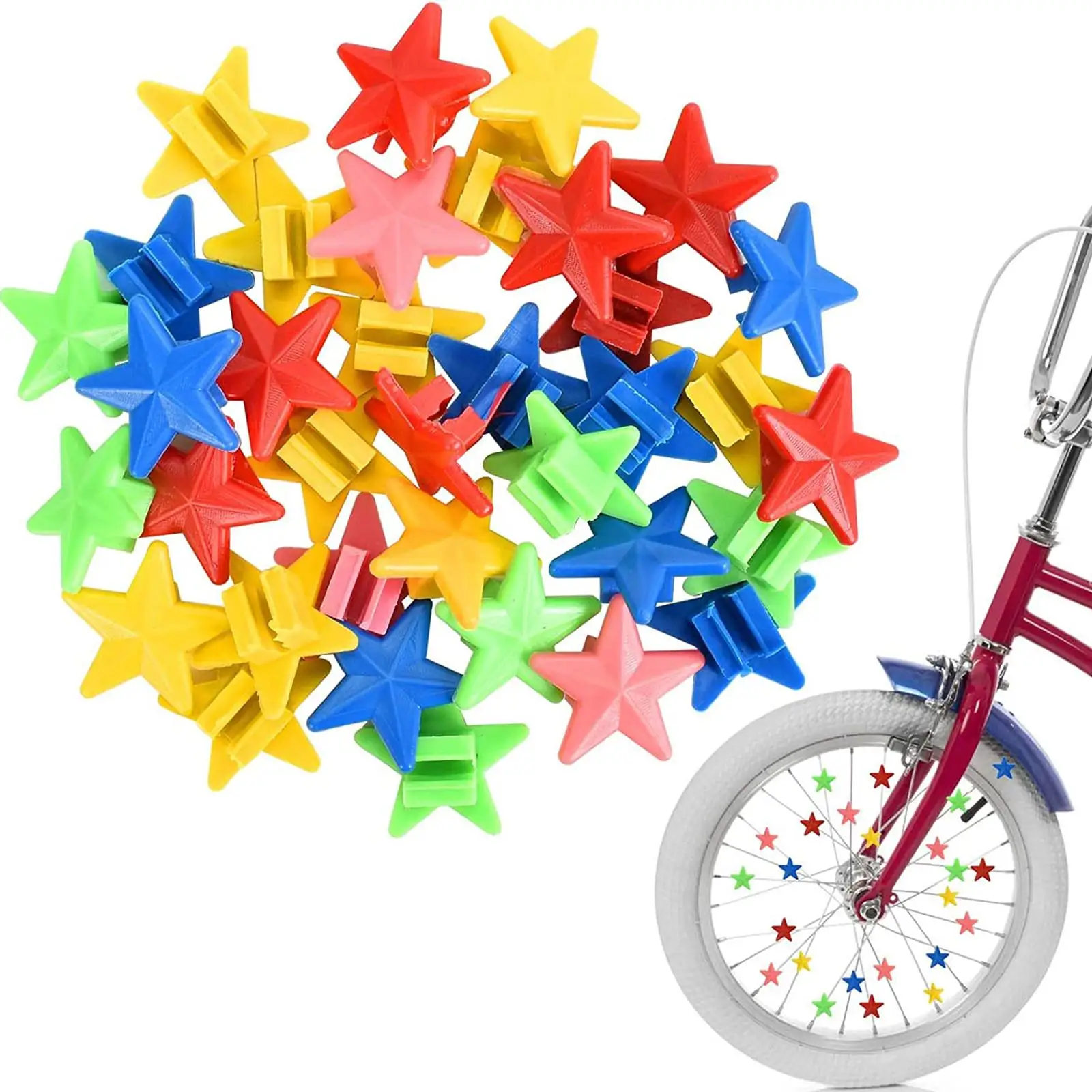 72 Pieces Bike Wheel Spokes Decoration Portable Colorful Universal Spoke Beads for Kids Boys Biking Accessories