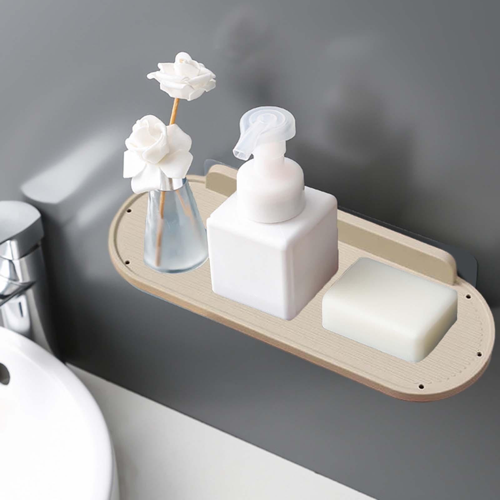 Floating Wall Shelves Kitchen Wall Storage Shelf Bathroom Shelf No Punching Organizer Holder Rack Shower Caddy for Living Room