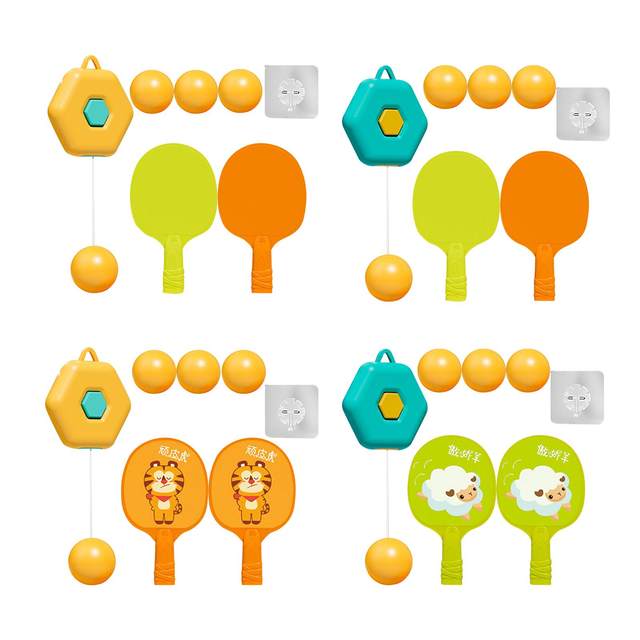 Allenatore Di Ping Pong Da Porta Regolabile - Con 2 Racchette E 6 Palline, Per Bambini E Adulti