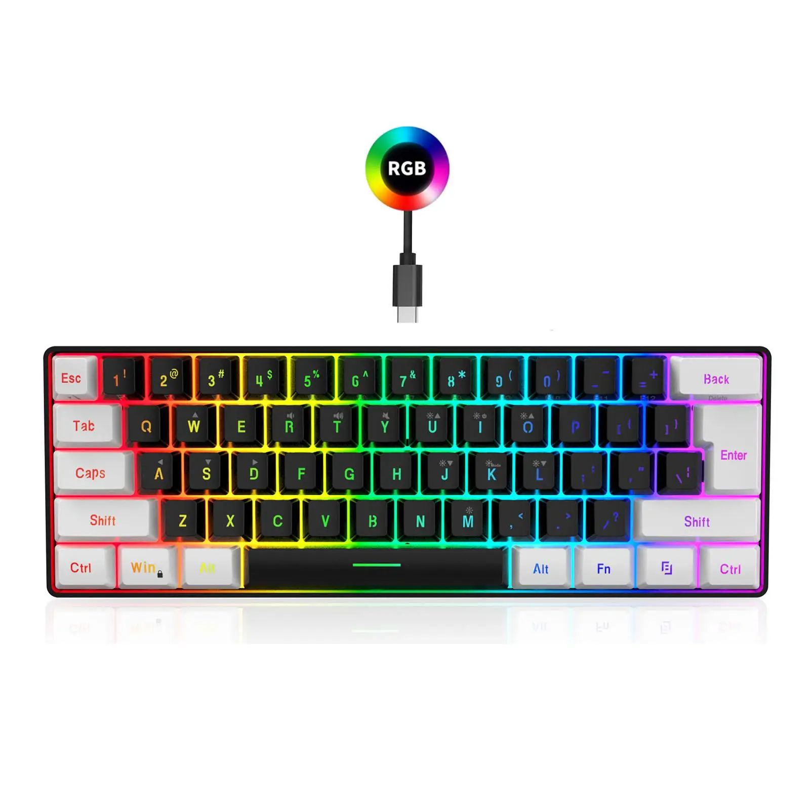 Gaming Keyboard Ergonomic Portable 5 Adjustable speed Streamer Light Switching Mode Mechanical Keyboard for game Office