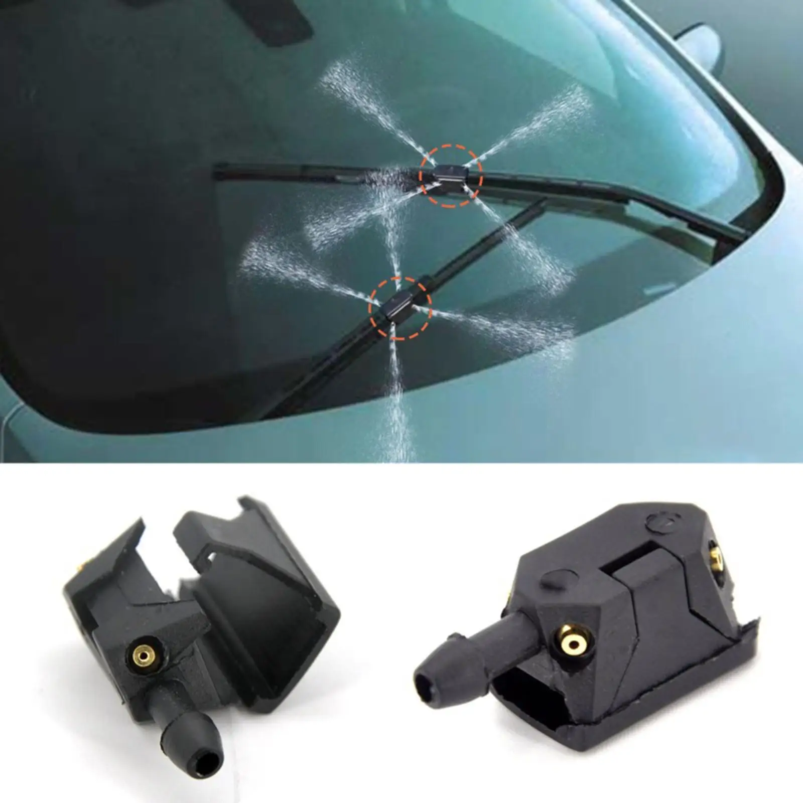 2 Pieces 4 Way Upgrade Car Windscreen Washer Wiper for Car Easy to Install Sturdy Quality Professional