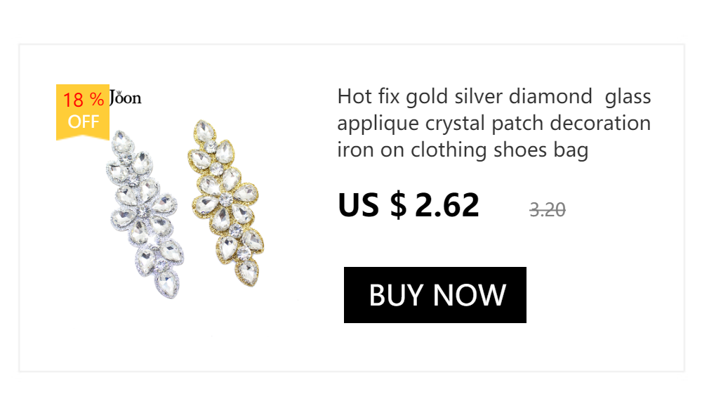 Hot Fix Gold Silber Diamant Glas Applikation Kristall Patch Dekoration Eisen auf Kleidung Schuhe Tasche Dekoration Zubehör TR160 – Detail 7