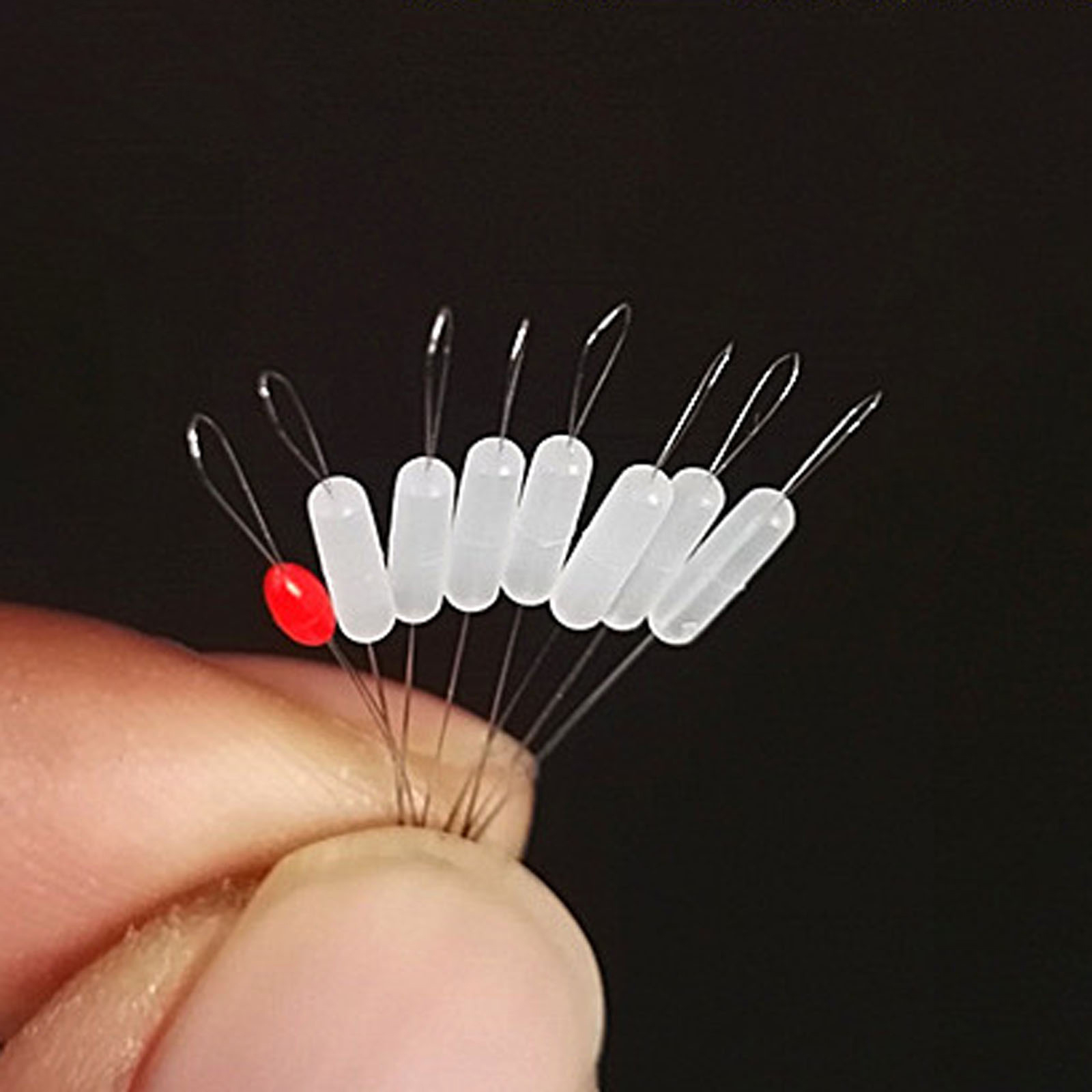 DNDYUJU 80 stücke/10 satz Float Space Bean Wels Karpfen Angeln Float Weiß Gummi Space Beans Zylindrischen Stopper angeln Bobber – Detail 5