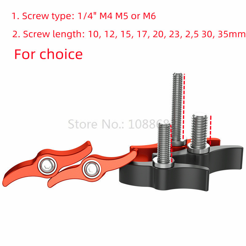 Description Picture 2 of item10PCS T Head 1/4 M4 M5 M6 Threaded Handle Wrench 10-35mm Length Screw Adapter Adjustable Head For DJI Ronin M Gimbal Stabilizer