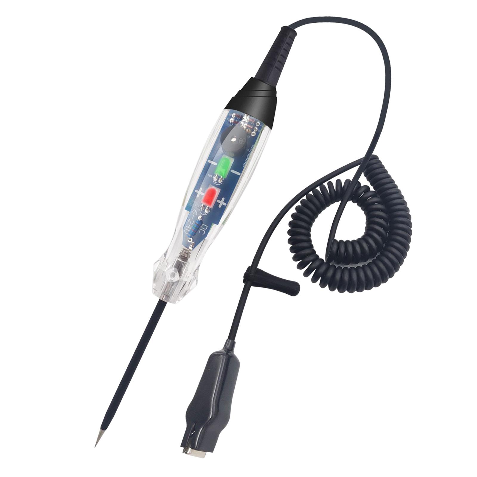 Circuit Tester LED Indicate 6V-24V LED Light Voltage Buzzer Voltage Probe Pen Portable for Vehicle Car Truck Automotive