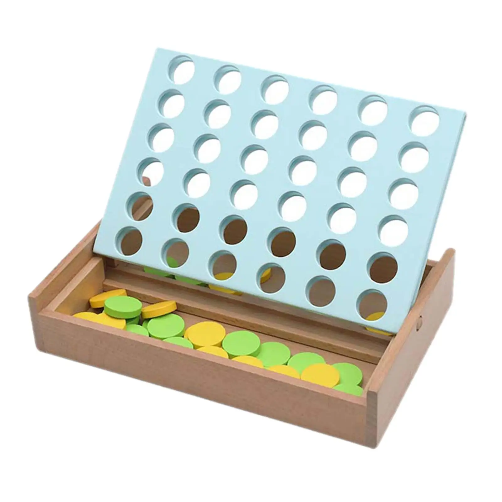 4 in A Row Wooden Board Game Connect Game Classic Strategy Game for Boys Girls Children 3 Years Old Camping Adults