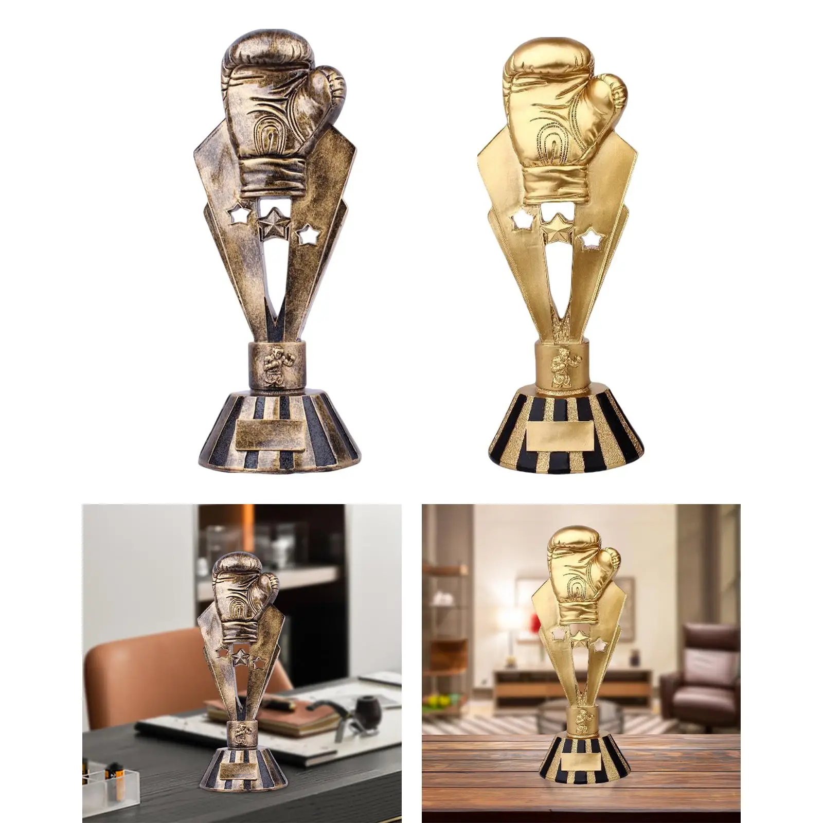 Boxing Trophies Resin Statue Figurine Boxing Award Ornaments for Competition