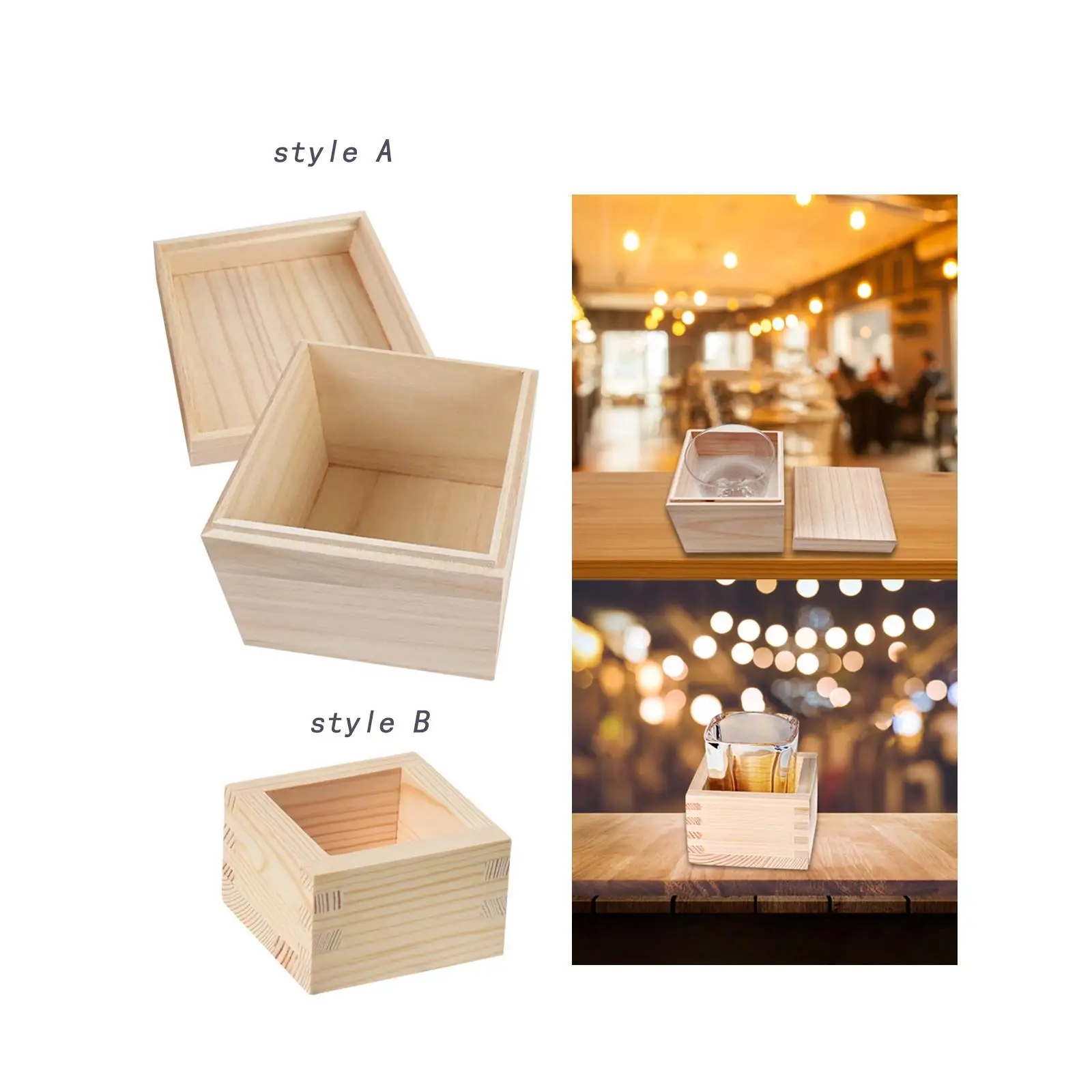 Wooden Craft Storage Organiser Boxes, Wooden Box Crate, Unfinished Mini Wooden Boxes Square,