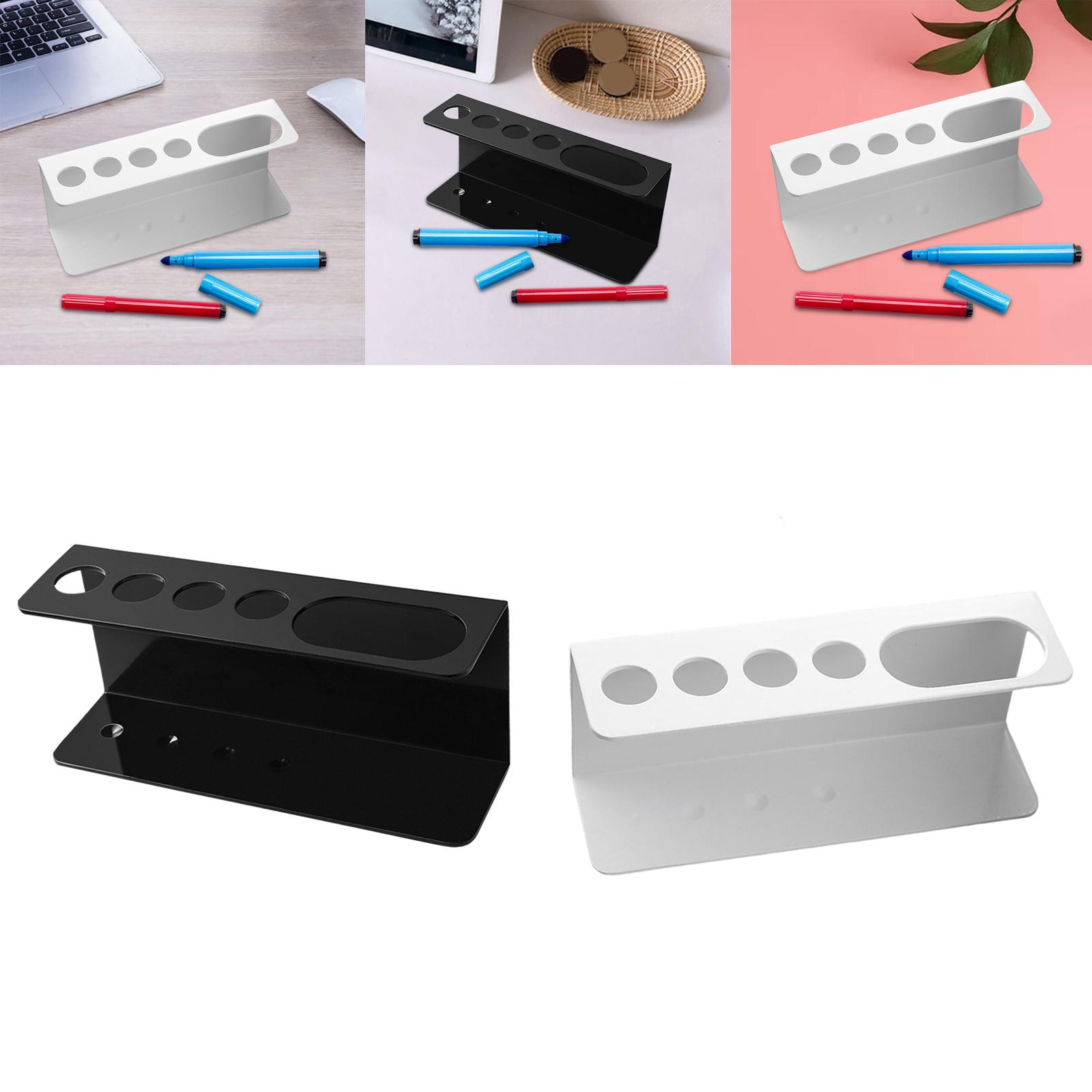 4 Slots Dry Erase Marker Holder Durable Wall Mounted Display Stand Storage Rack for Pencil Desktop Pens Eraser Office Locker