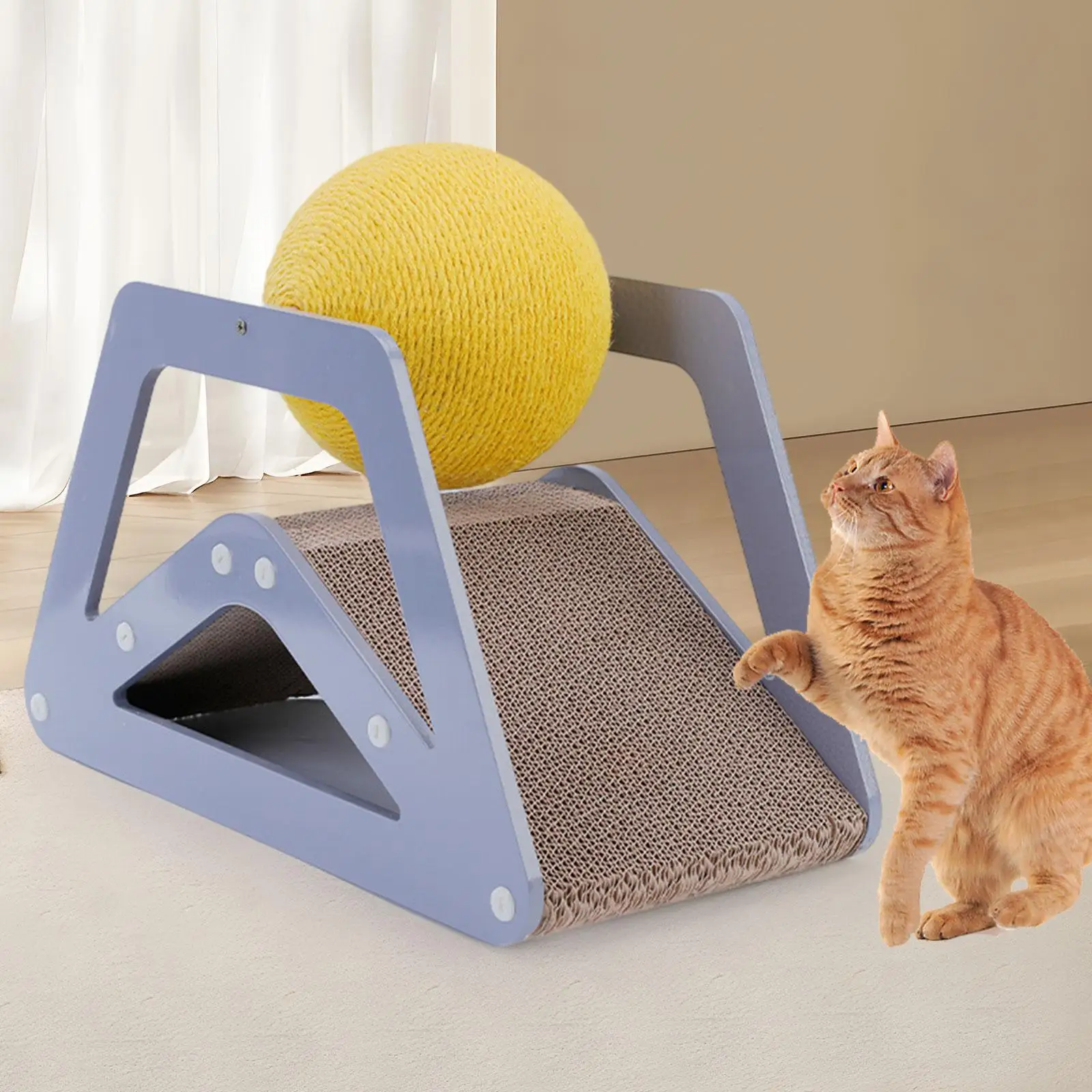 Sisal Cat Scratching Ball Pet Supplies Interactive Grinding Claw Cat Lounge Bed for Small Medium Large Cats Playing Sleeping