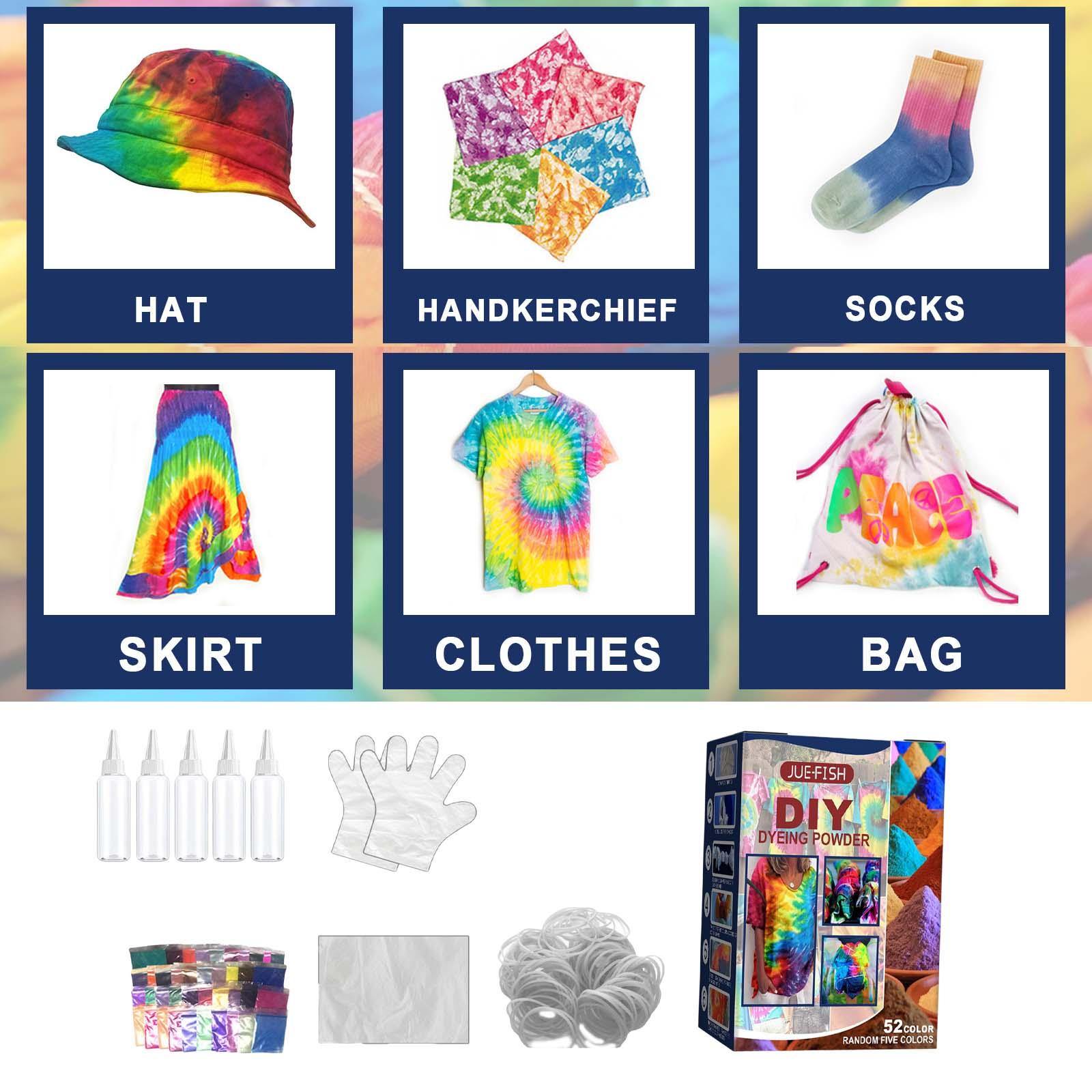 Tie Dye Kit Dyeing with Gloves, Rubber Band Handmade Creative Group Activity