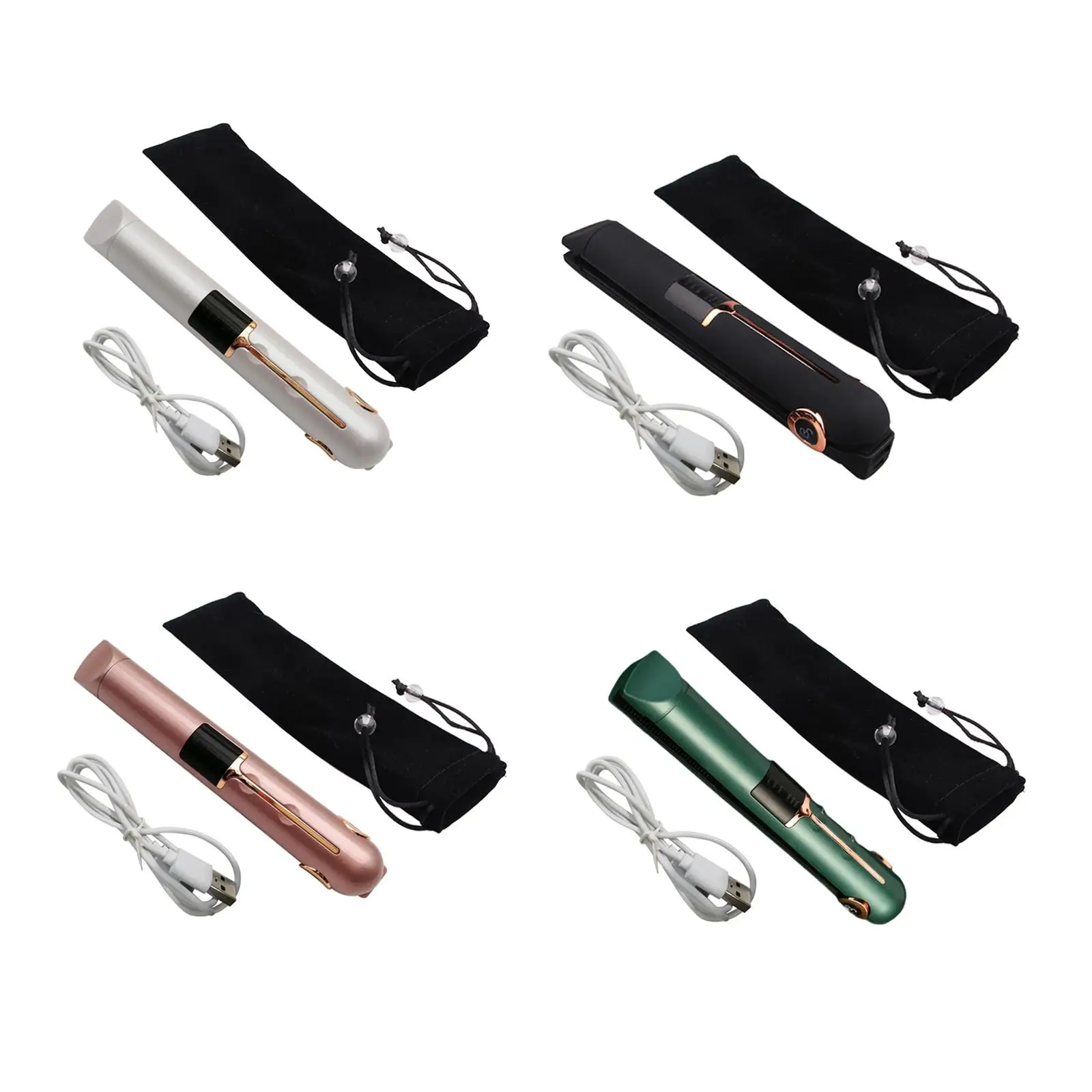 Cordless Hair Curler Straightener 3 Temp USB Charging ABS Styling Tools for Salon Hair Straightening Hair Styling DIY Women Men