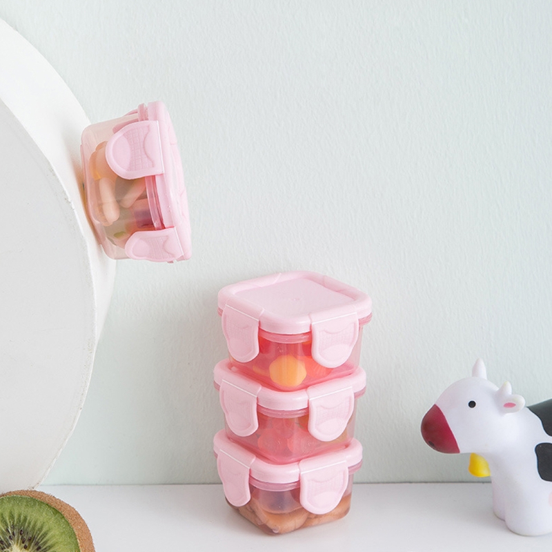 Set mit 4 Baby-Lebensmittel-Gefrierschränken für Neugeborene, 60 ml, Aufbewahrungsbehälter in 6 Farben, Mini-Lebensmittelgewürz – Detail 10