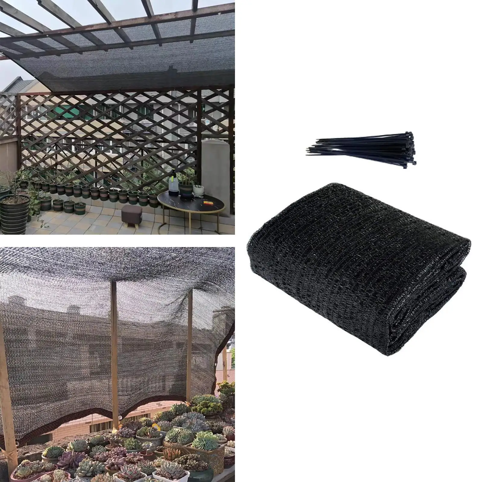 Sunblock Shade Cloth Net,Black Resistant 4x6m Garden Shade Mesh Tarp for Plant Cover,Greenhouse,Chicken Coop,Tomatoes,Plants
