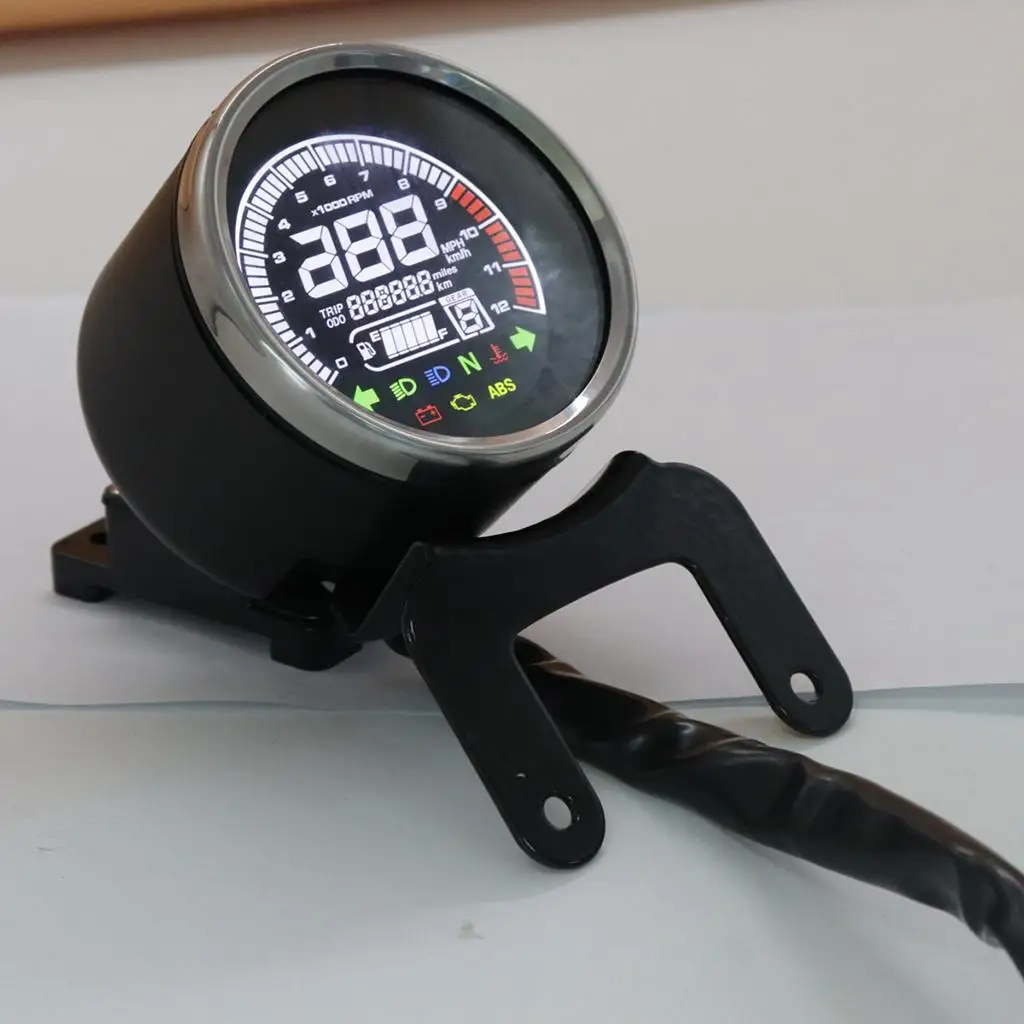 12V Motorbike LED Speedometer  Odometer Fuel Level  Assembly