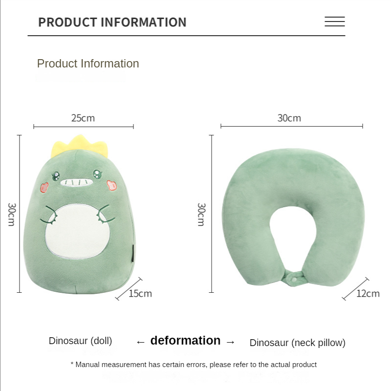 Description Picture 4 of item2-in-1 Neck Pillow U-shaped Nap Pillow Cartoon Figure U-shaped Throw Pillow Travel Neck Pillow Office Headrest Pillow Cushion