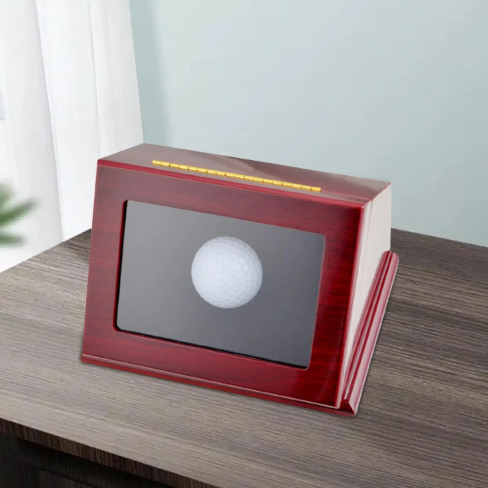 Golf Ball Display Case Smooth Surface Single Hole Wood Golf Ball Storage Box