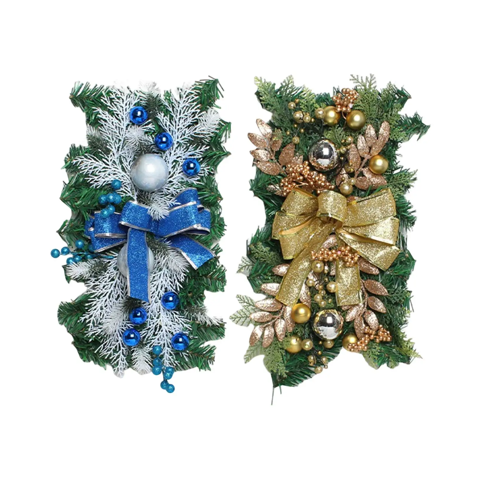 Artificial Christmas Stair Swag Wreath Gold Garland Ornaments for Decor Staircase Party Railing Fireplace