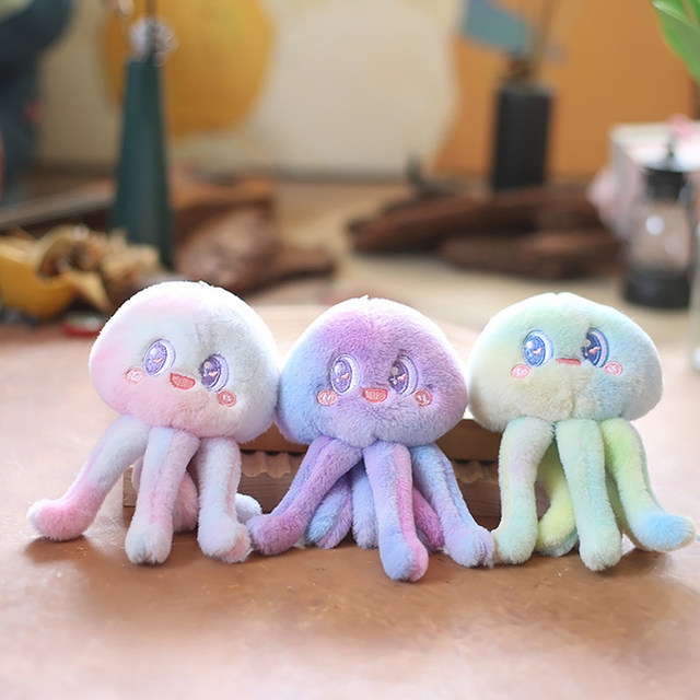 Plush Cute sea animal jellyfish octopus Doll Keychain Bag Decoration Pendant Key Ring Girl Bags Keychains Kawaii Keyring AliExpress