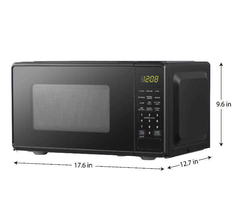 Title 4, 0.7 Cu ft Compact Countertop Microwave Oven, Bl...