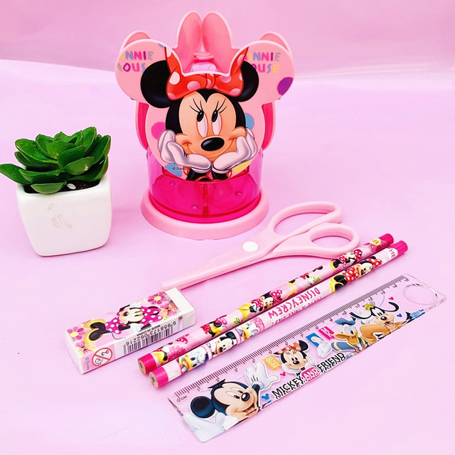 set-cancelleria-5pz-minnie-disney-righello-matita-temperamatita-gomma