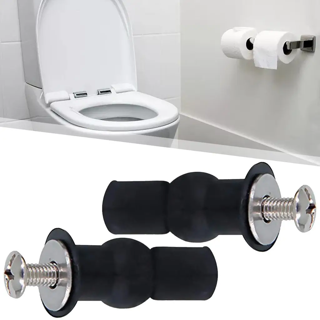 Expansion , Stainless Steel Screws Toilet Seat, Rubber Hinges  Fitting for Washroom Toilet