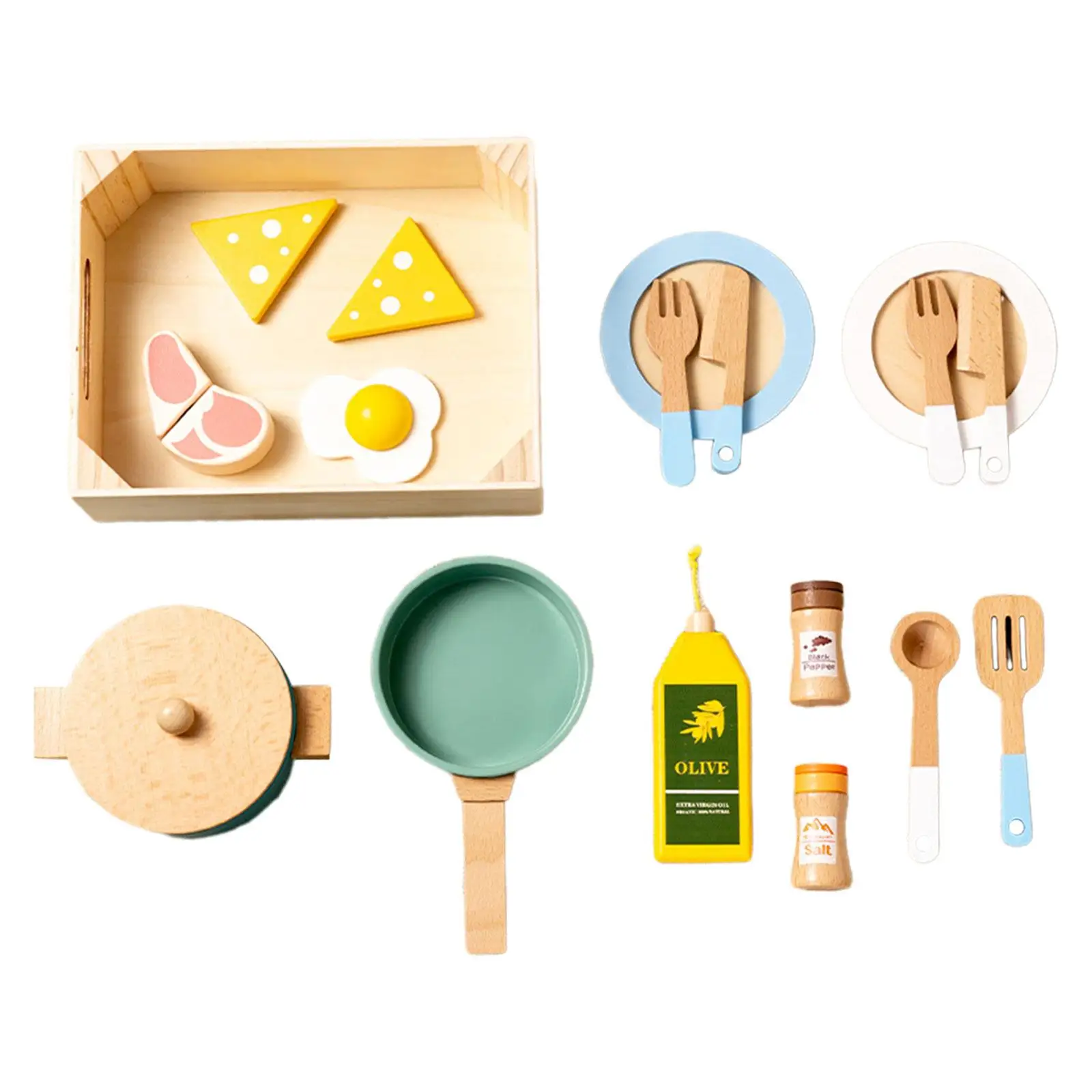 Kids Pretend Play Role Play Montessori Toddlers Cooking Playset for Handcraft Landscape Decorations Party Favors Birthday Gift