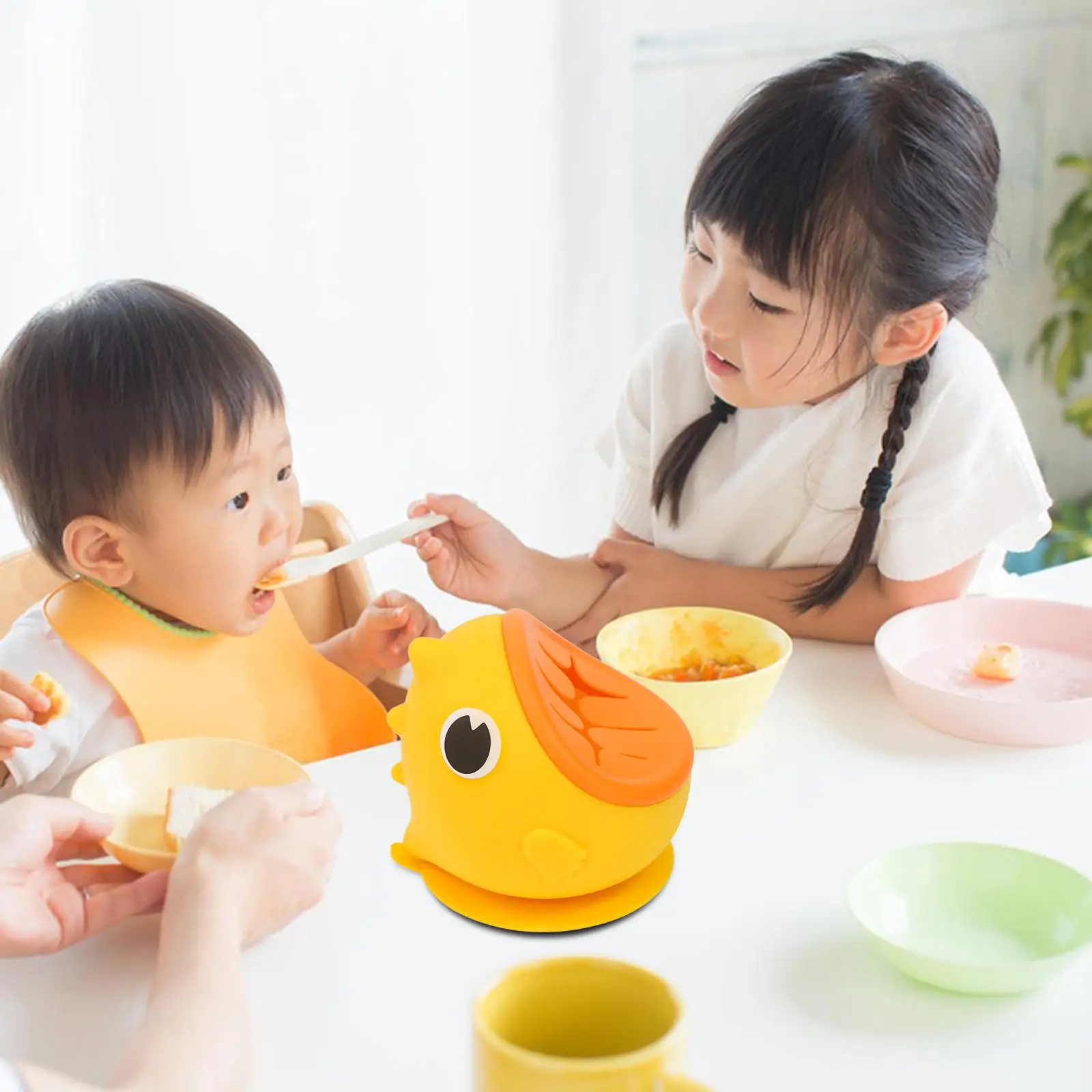 Baby Food Bowl with Removable Bowl Lid Food Plates Sucker Bowl Baby Bowl Silicone Baby Feeding Bowl for Babies Kids