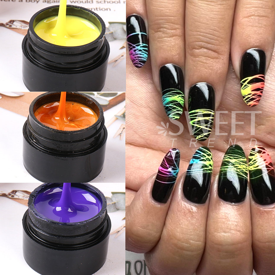 Description Picture 6 of itemBlack White Spider Web Gel Wire Drawing Gel Nail Polish Varnish Nail Art Design Painting Liner Glue Reflective Lacquer Top Coat