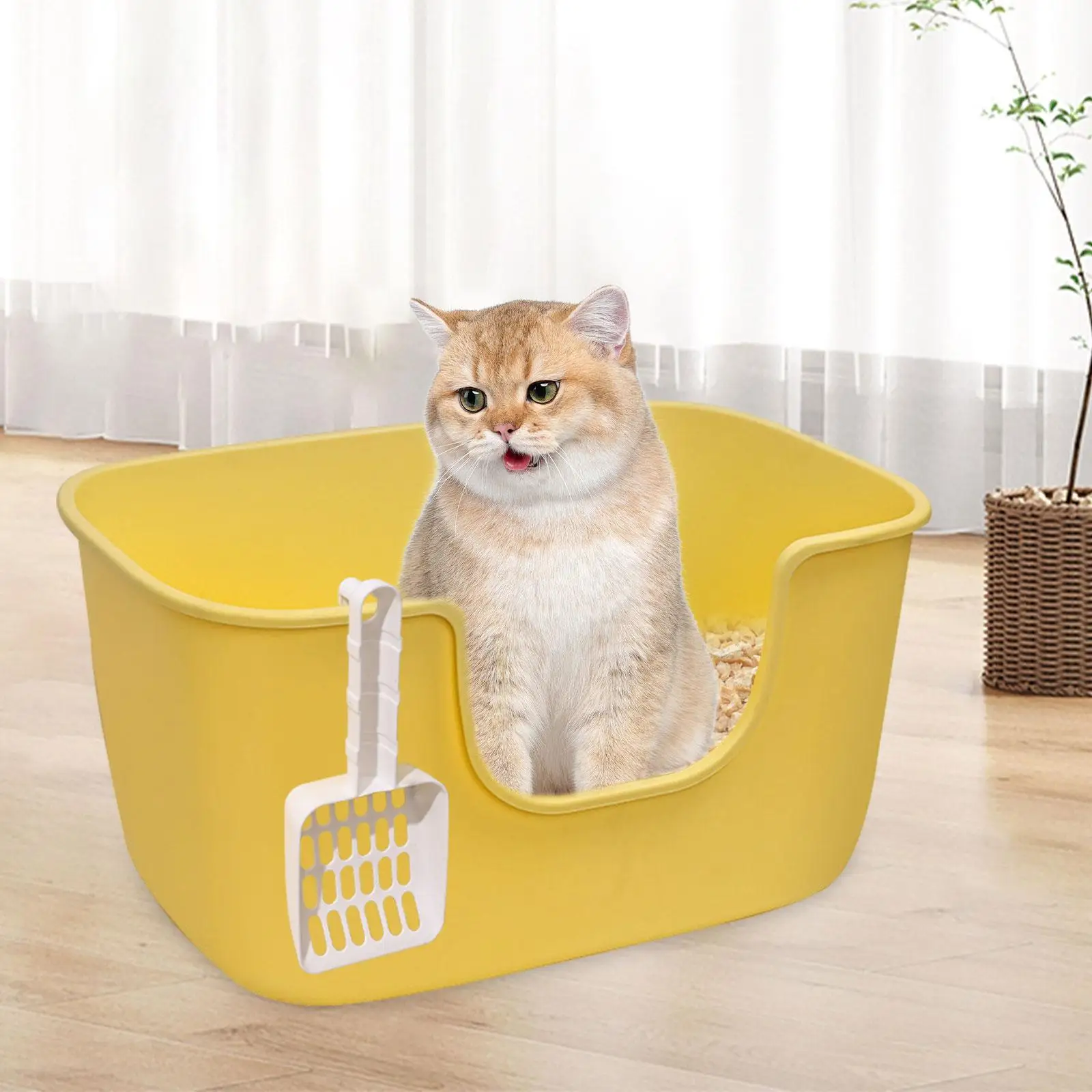 Open Top Cat Litters Box Easy to Clean Cage Accessories Cat Small Dogs Bedpan for Indoor Cats Kitty Small Animals Rabbit