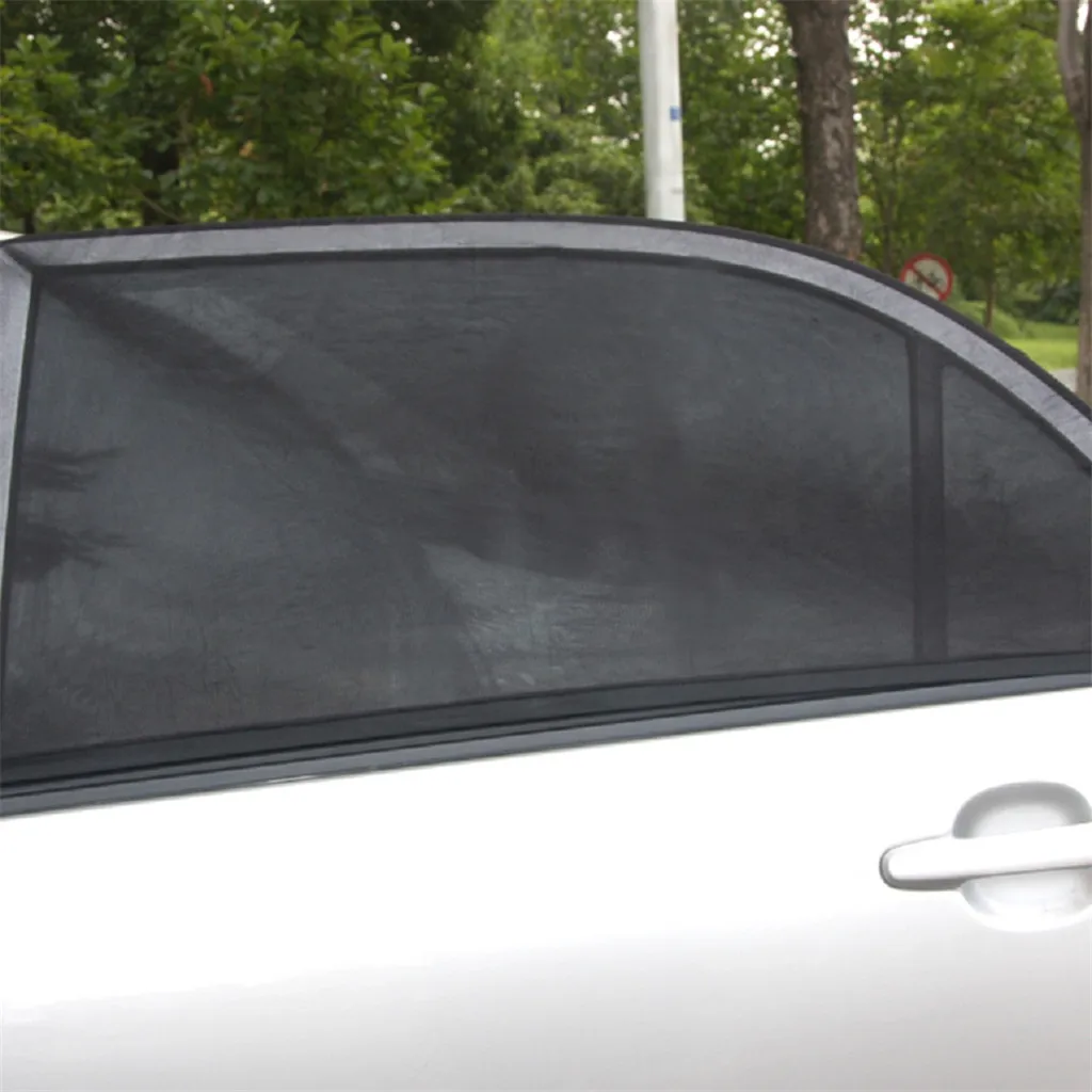 2 Pieces Car Rear Side Window Sun Shade Curtain Mesh  Protector