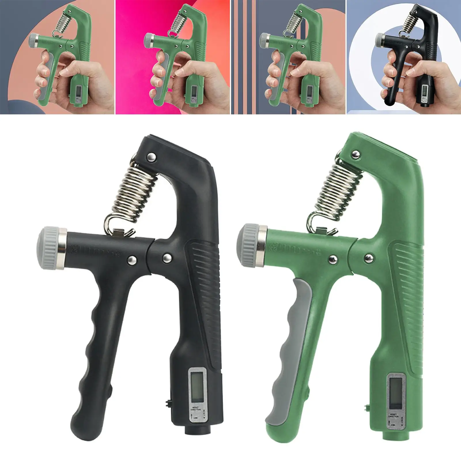 Hand Grip Strengthener Adjustable Resistance Strength Training Forearm Exerciser Countable for Beginners Professionals Home Gym