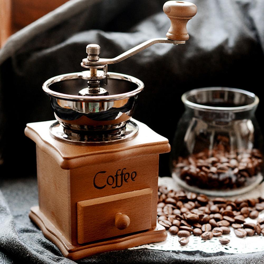 Title 2, Manual Coffee Grinder with Drawer Vintage Porta...