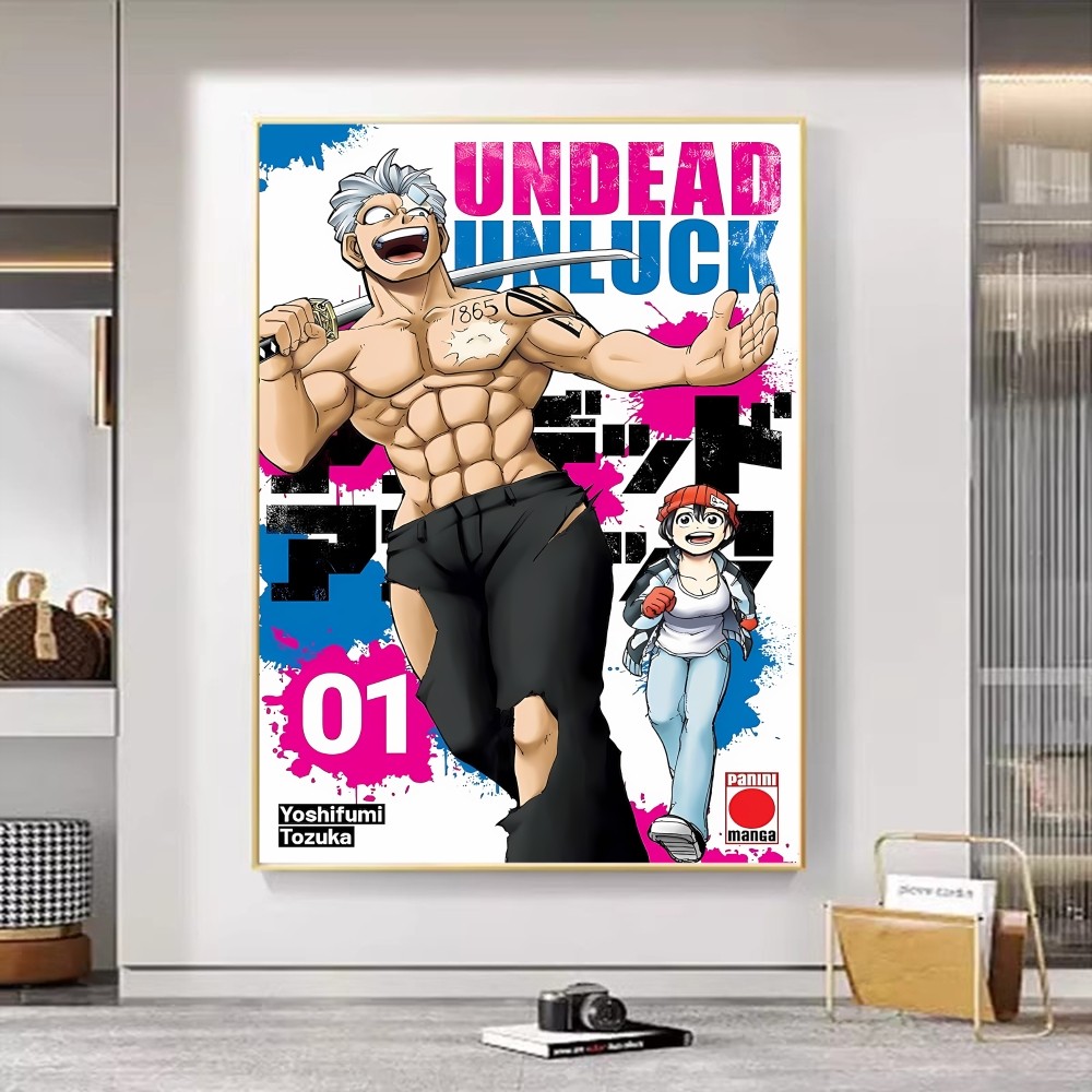 Undead Unluck Anime Self-adhesive Art Poster Waterproof Paper Sticker Coffee House Bar Posters Wall Stickers