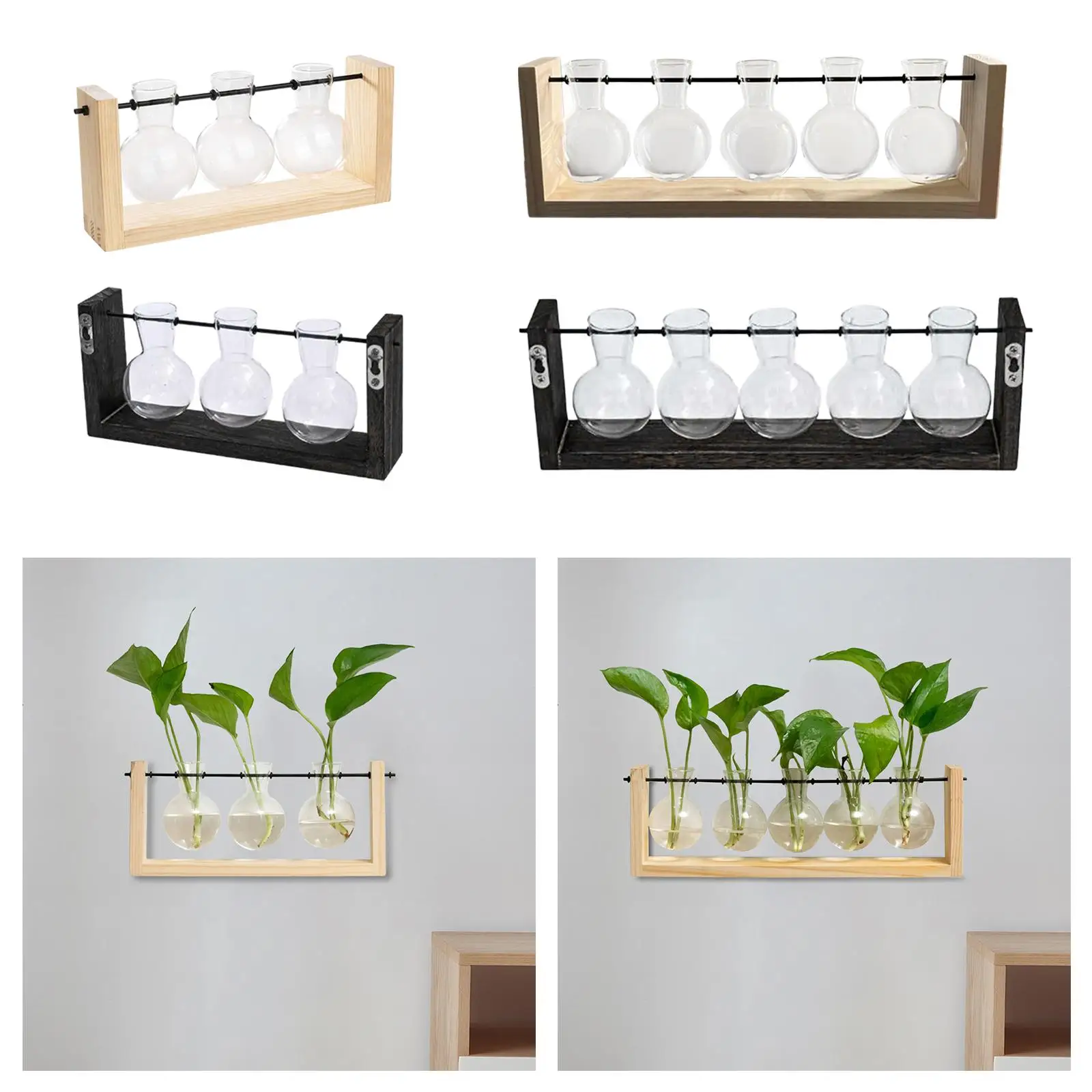 Hydroponic Plant Vases Wall Hanging Glass Hanging Planter Terrarium for Home Indoor Hydroponic Plant Cutting Kitchen Living Room