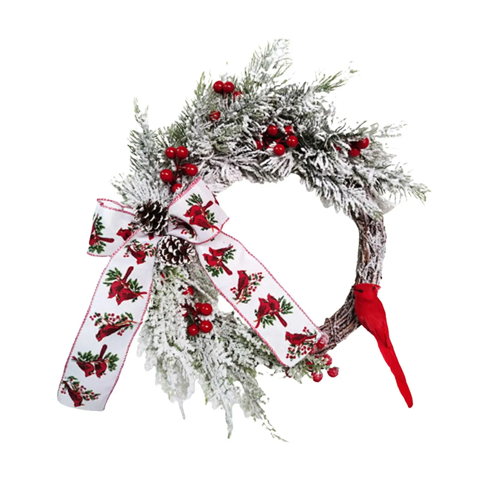 Artificial Xmas Wreath Hanging Tabletop Centerpieces Autumn Ornament Garland for Christmas Door Holiday Decoration