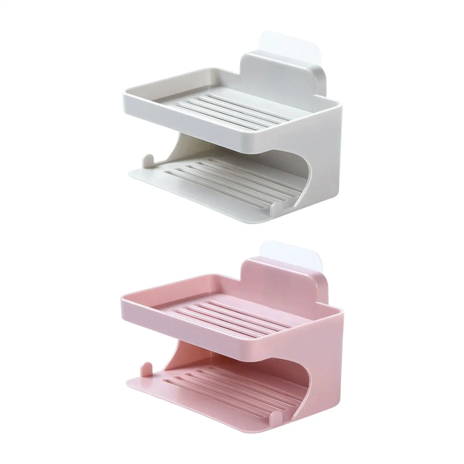 Double Layer Soap Dish Wall Mounted Soap Rack for Bathroom Toilet Shower