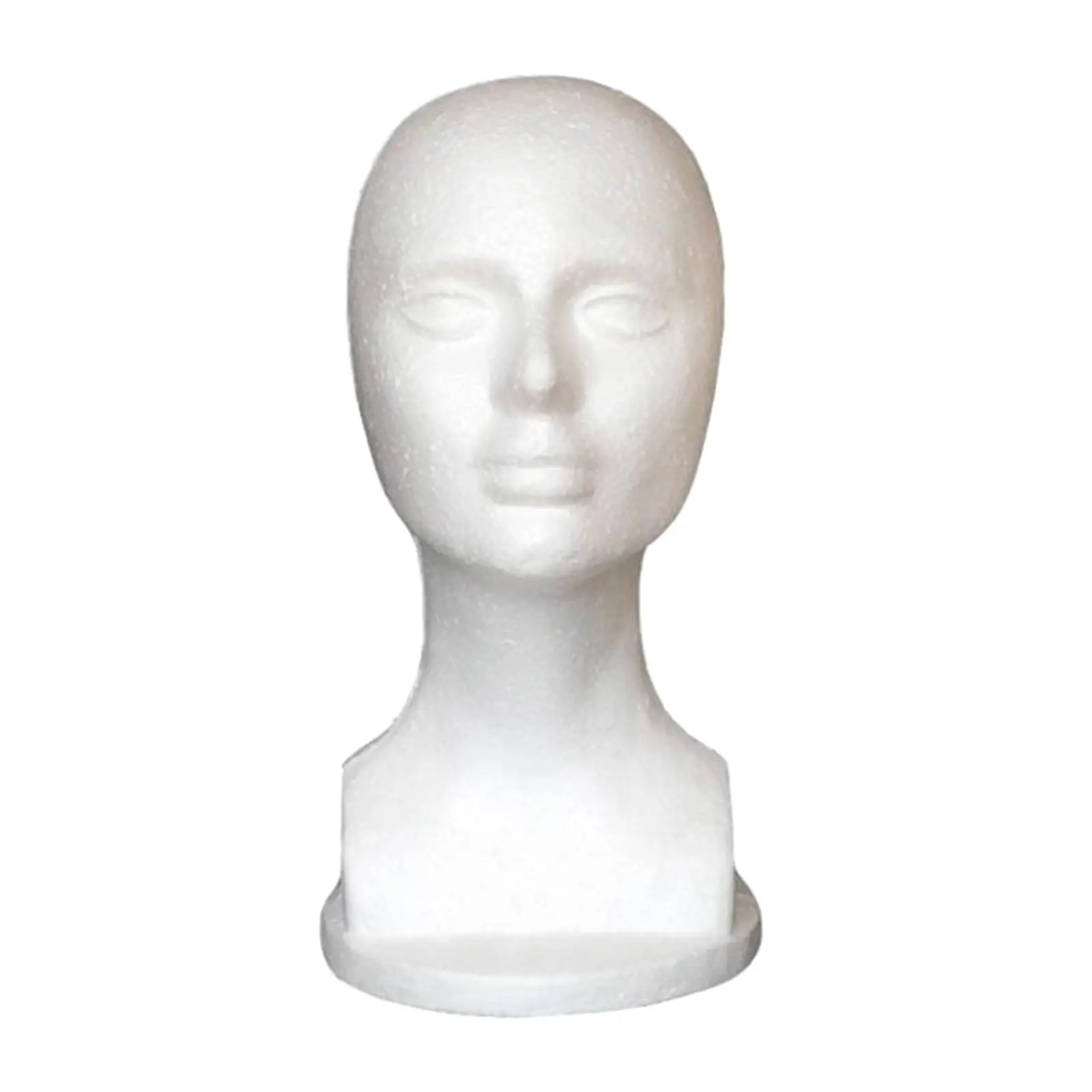 Female Foam Mannequin Head, Manikin Foam Head, Hat Display Holder, Lightweight Easy to Carry Foam Mannequin Hat Stand for