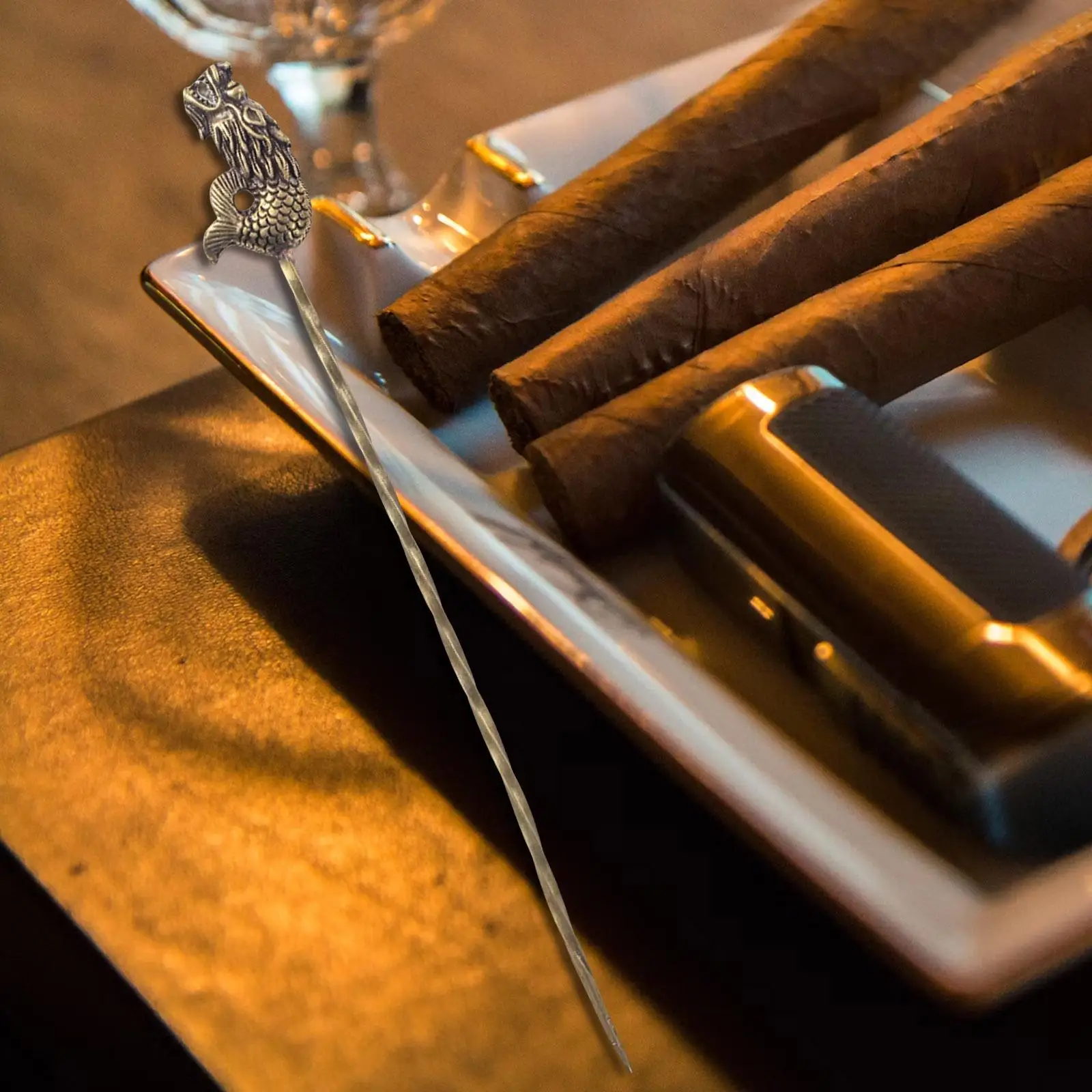 Cigar Draw Enhan Tool Nubber Dredge Practical Ventilation Tool Cigar Draw Cigar Poker for Piercing Portable Cigar Needle
