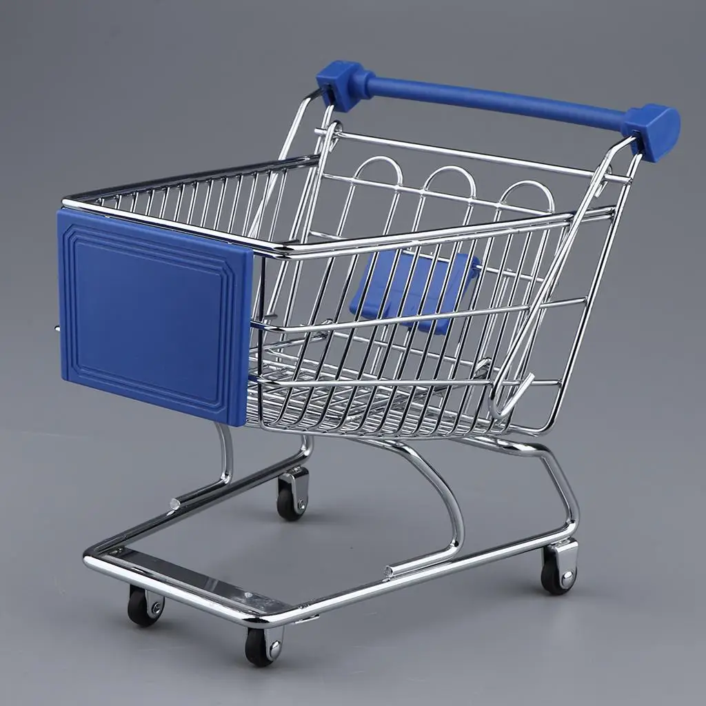Shopping Day Grocery Cart,  Supermarket Hand Push Cart, Table Top Decoration Accessory