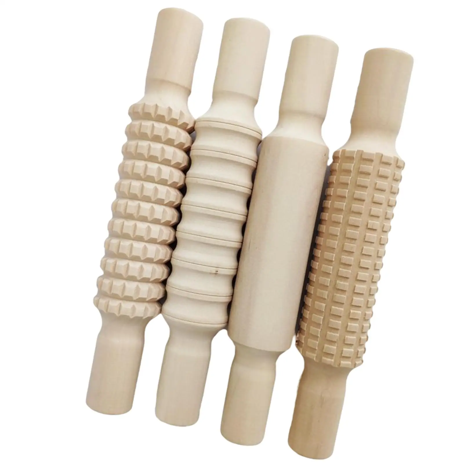 4Pcs Wooden Clay Rolling pin Clay Accessories Tools Children Gift Clay Modelling Roller Sticks