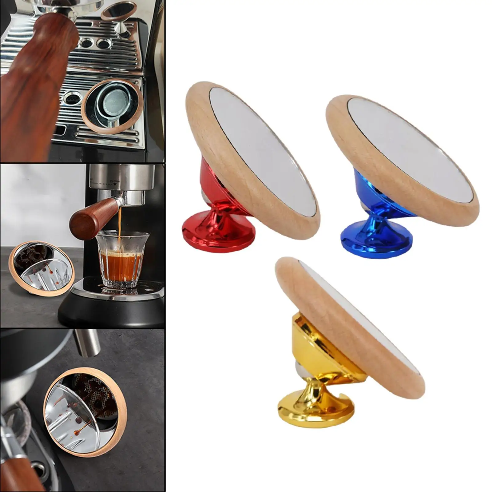 Coffee Extraction Mirror Flow Rate Observation Mirror Beech Wooden Adjustable Angle Coffee Machine Lens Coffee Maker Accessories