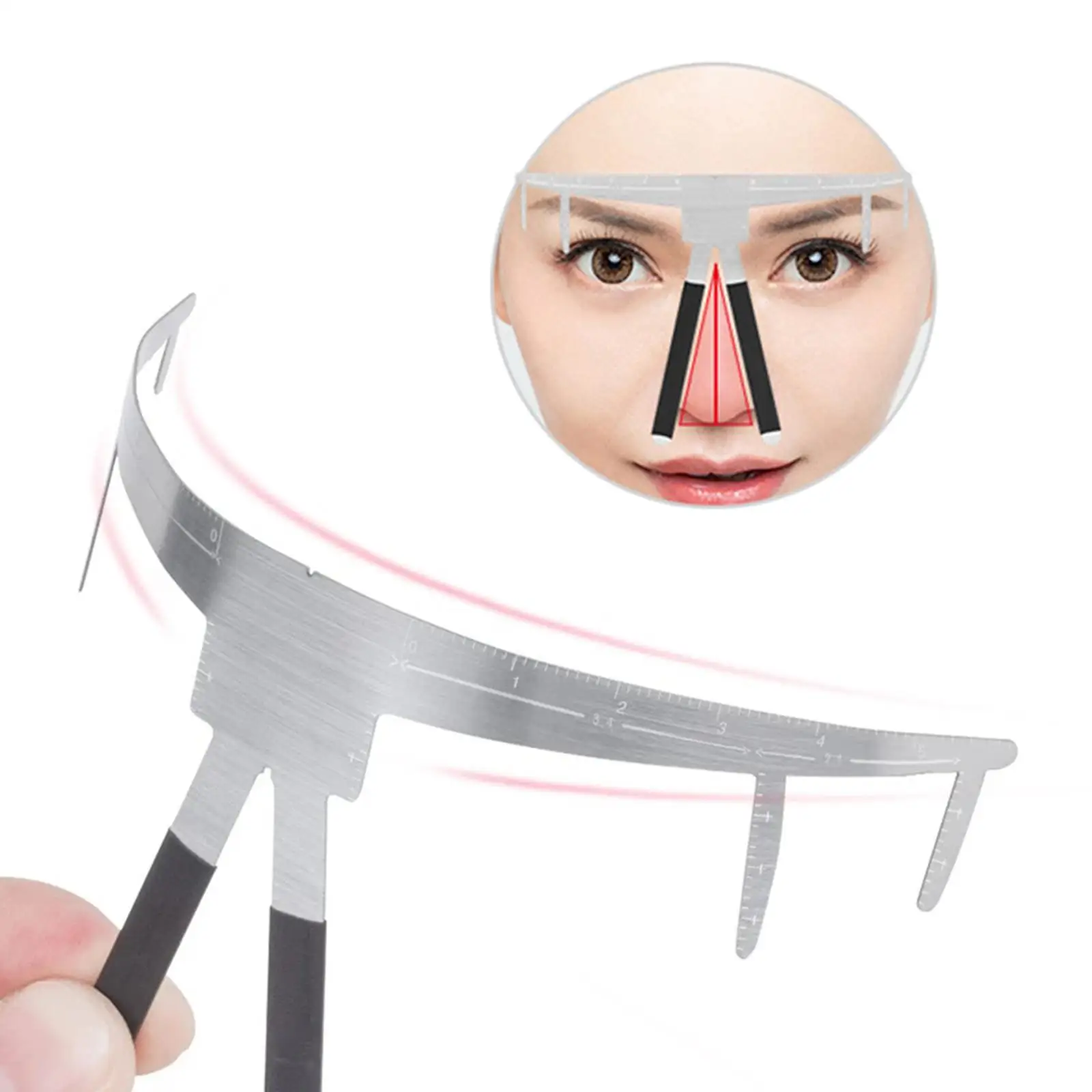 Steel Eyebrow Ruler Measure Ruler Tool for Eyebrow Measuring Shaping