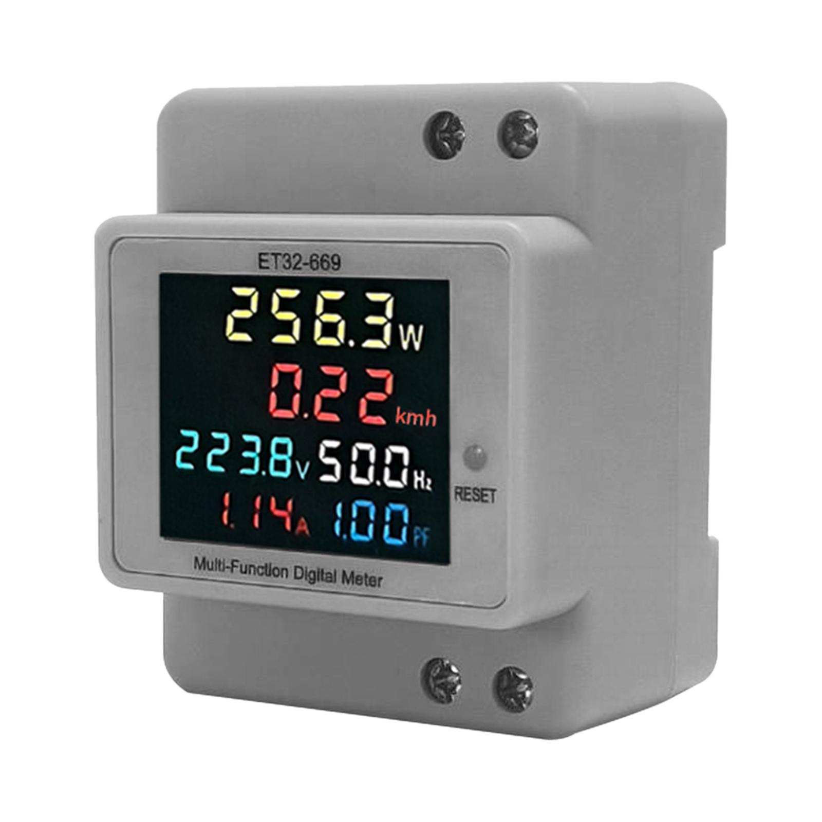 Single Phase Energy Meter LCD Display AC40-300V Rail Mounted Meter Energy Tester Household Smart Electricity Meter for Household