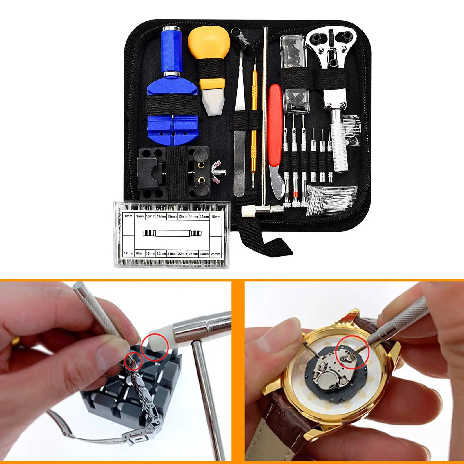 507 Pcs Watch Repair Tool Watchmaker Back Case Remover Hammer Home Use