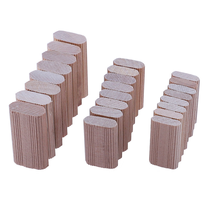 50Pcs Domino Solid Wood DIY Stripes Tenon Biscuit Joinery Beech Wood Nail Cork Block Wood Board Furniture Butt Tool For Woodwork